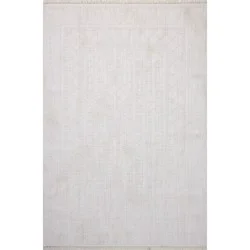 Camden Textured Area Rug with Fringe, 61 in x 84 in, Cream