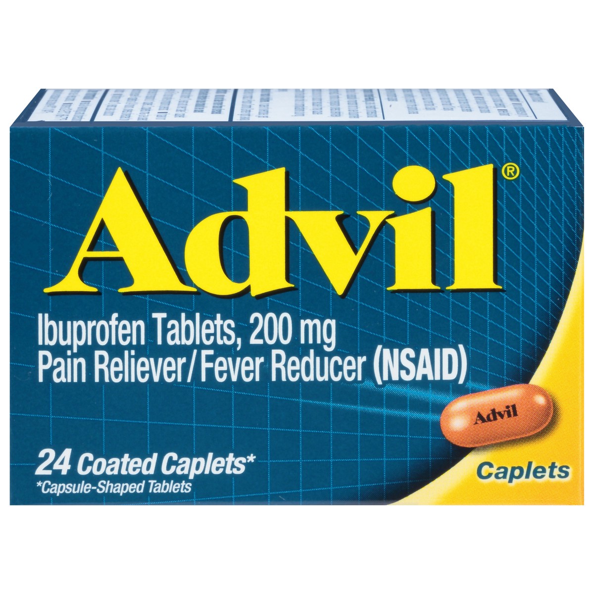 slide 1 of 9, Advil Pain Reliever and Fever Reducer\, Ibuprofen 200mg for Pain Relief - 24 Coated Caplets, 24 ct
