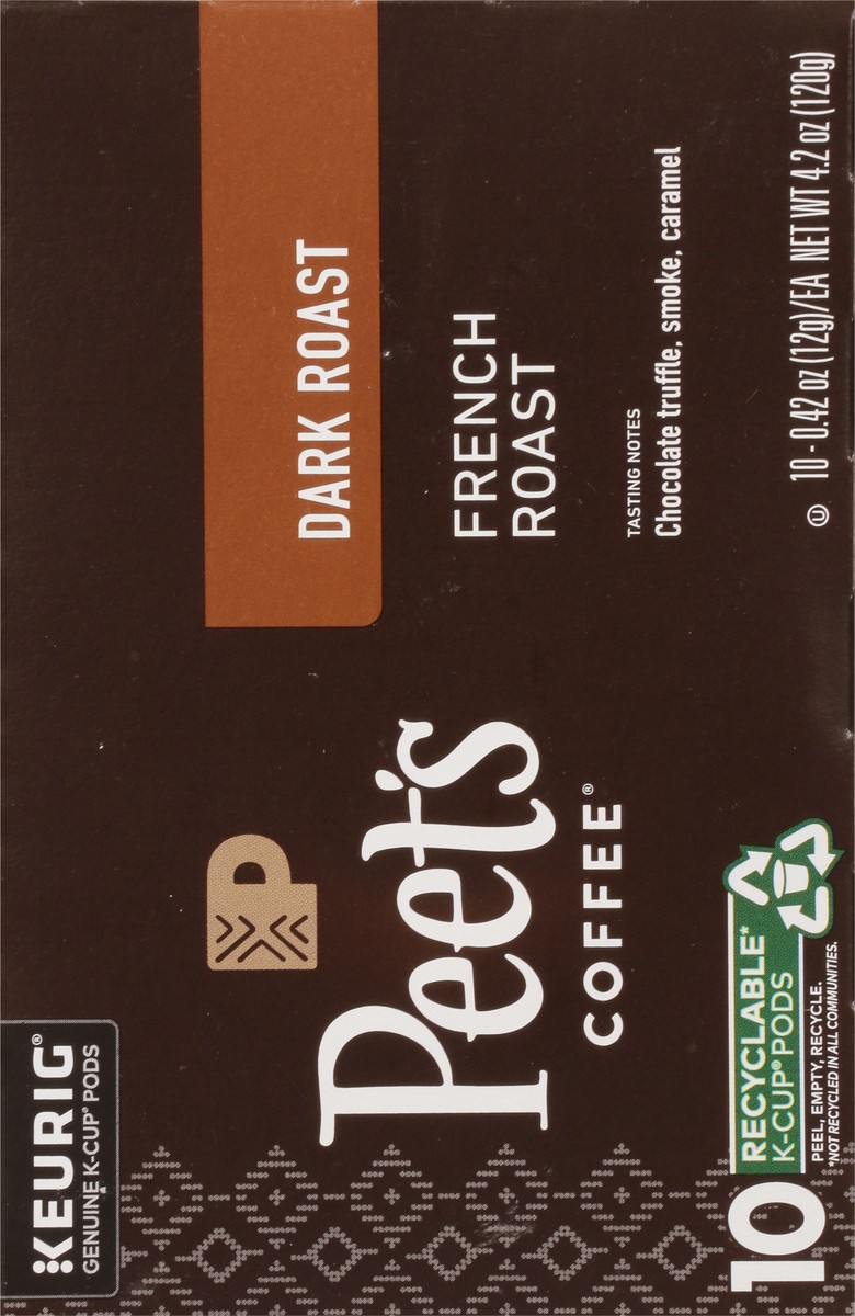 slide 8 of 9, Peet's Coffee, French Roast Dark Roast K-Cup Coffee Pods - 10ct Carton, 10.0 ct