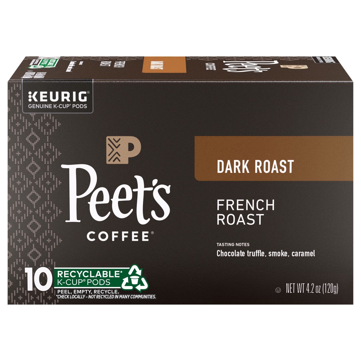 slide 1 of 9, Peet's Coffee, French Roast Dark Roast K-Cup Coffee Pods - 10ct Carton, 10.0 ct