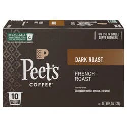 Peet's Coffee, French Roast Dark Roast K-Cup Coffee Pods - 10ct Carton