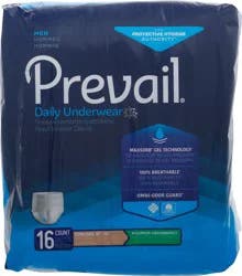 Prevail Men Extra Large Maximum Absorbency Daily Underwear XL 16 ea