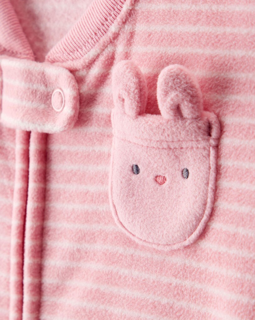 slide 3 of 3, Carter's Carters Baby Bunny Striped Long-Sleeve Wearable Blanket - Pink Pink 9-12M, 1 ct