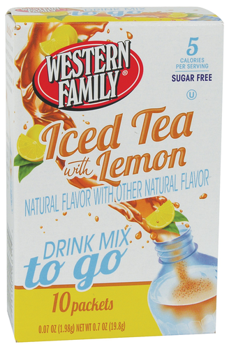 slide 1 of 1, Western Family Lemon Ice Tea Mix - 10 ct, 10 ct