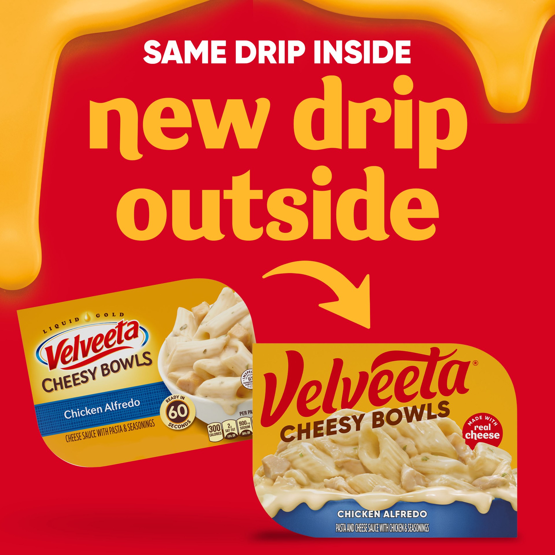 slide 4 of 5, Velveeta Cheesy Bowls Chicken Alfredo Microwave Meal, 9 oz Tray, 9 oz