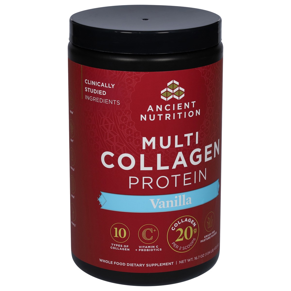 slide 2 of 9, Ancient Nutrition Vanilla Multi Collagen Protein 16.7 oz, 16.8 oz