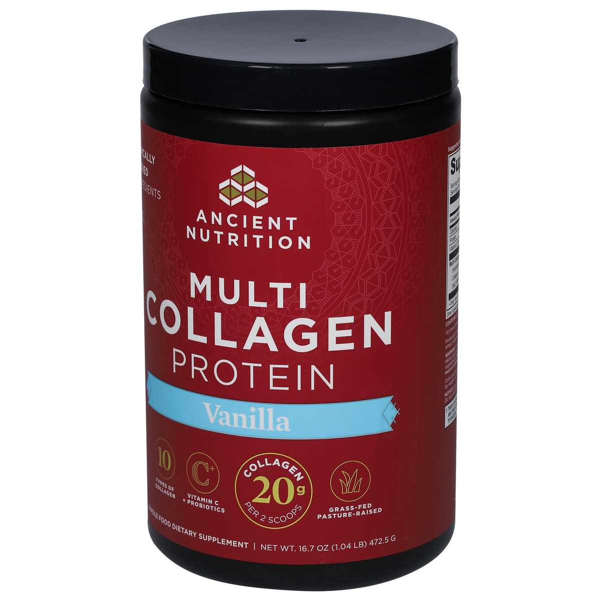 slide 3 of 9, Ancient Nutrition Vanilla Multi Collagen Protein 16.7 oz, 16.8 oz