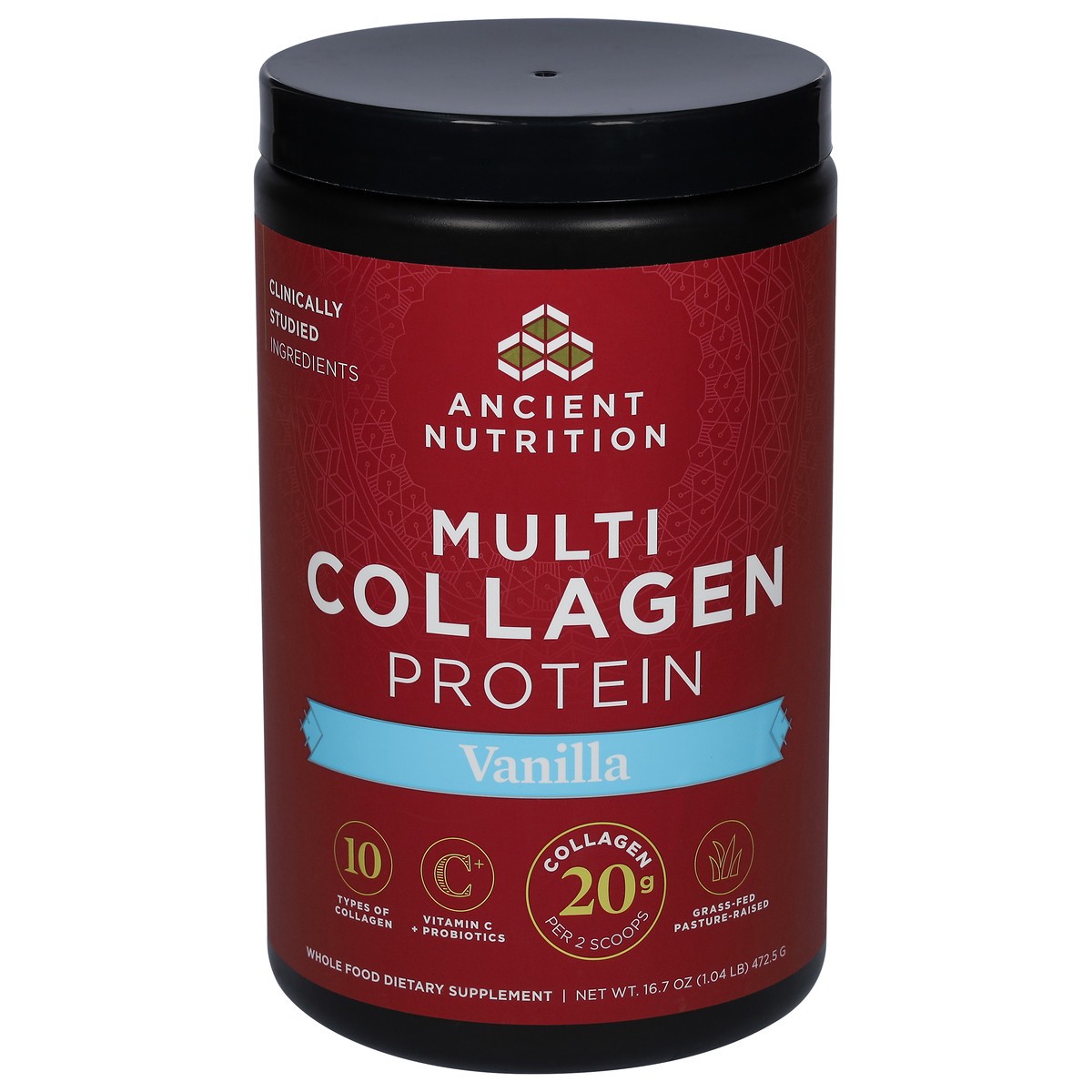 slide 1 of 9, Ancient Nutrition Vanilla Multi Collagen Protein 16.7 oz, 16.8 oz