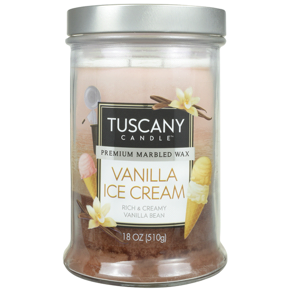 slide 1 of 1, Tuscany Jar Candle, Vanilla Ice Cream, 18 oz