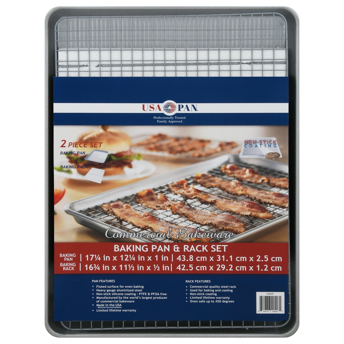 slide 1 of 12, USA Pan Baking Pan & Rack Set 1 ea, 1 ea