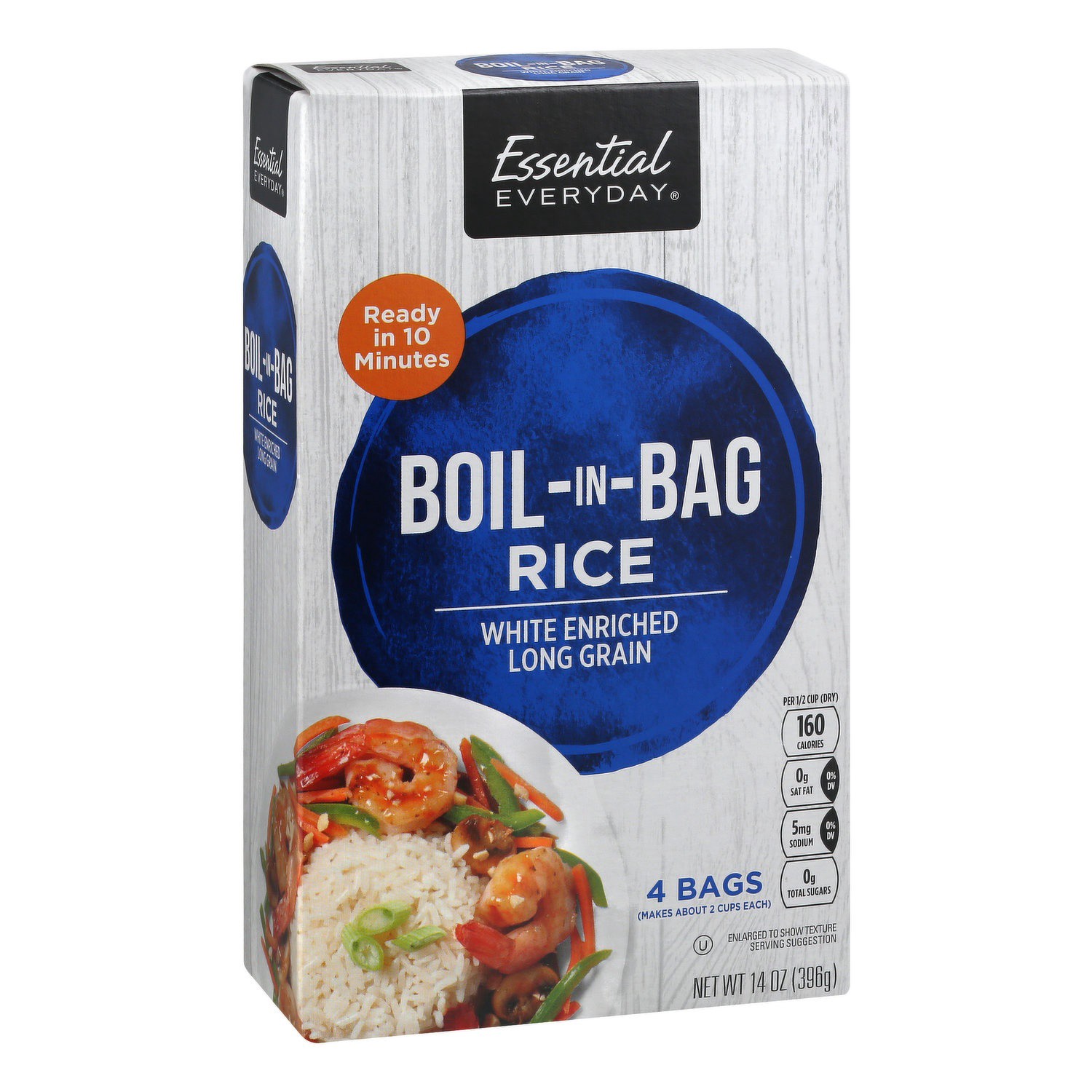 slide 1 of 1, Essential Everyday Boil In Bag White Rice, 14 oz