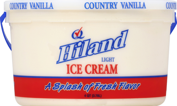 slide 1 of 1, Hiland Dairy Ice Cream Light Country Vanilla Family Pak, 4 qt