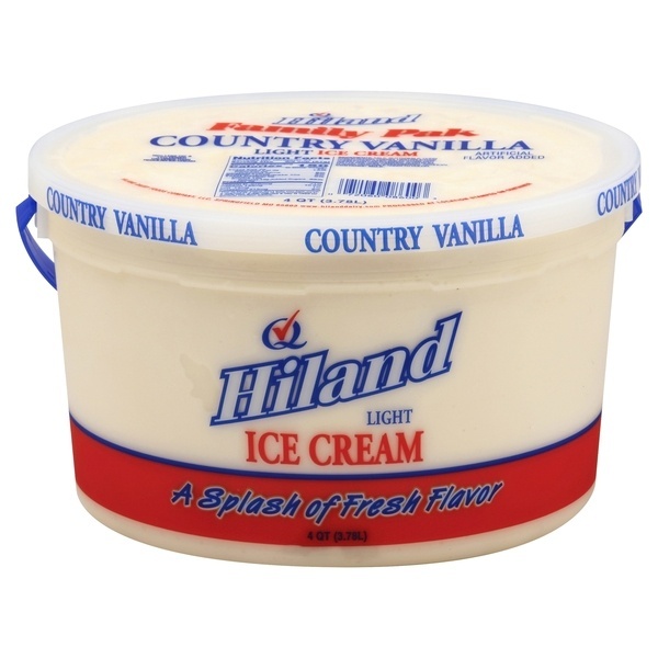 slide 1 of 1, Hiland Dairy Ice Cream Light Country Vanilla Family Pak, 4 qt