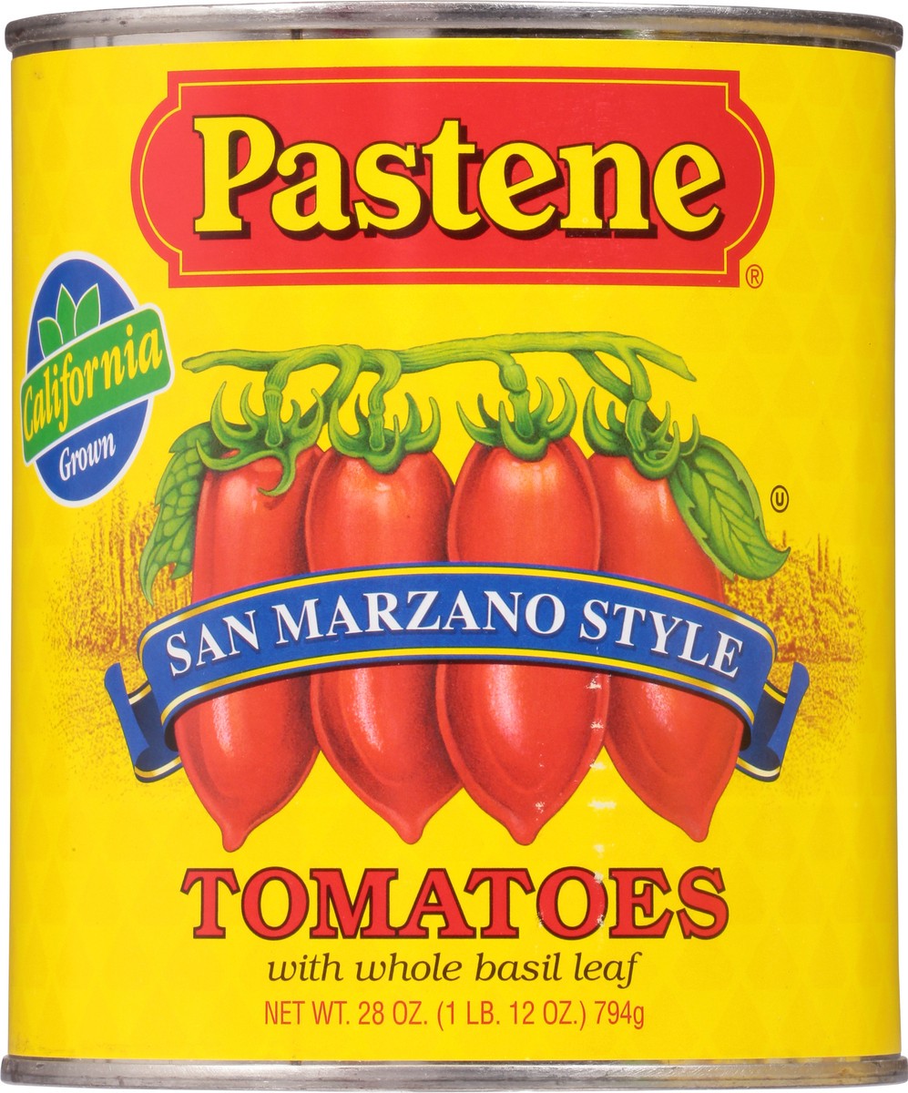 slide 11 of 11, Pastene San Marzano Style Tomatoes with Whole Basil Leaf 28 oz, 28 oz