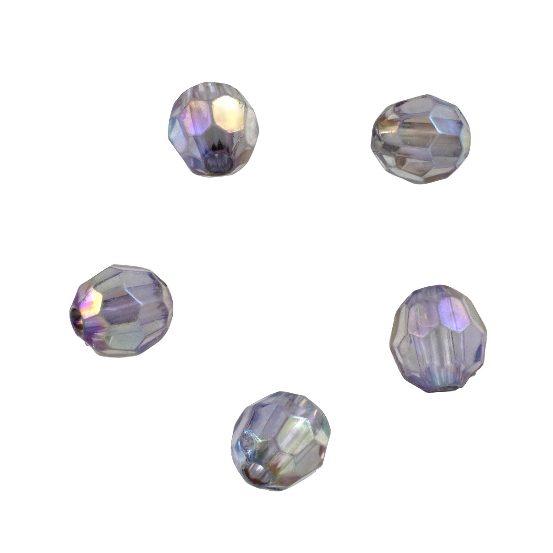 slide 3 of 4, 6mm Faceted Ab Acrylic Round Bead Value Pack By Bead Landing, 6 mm