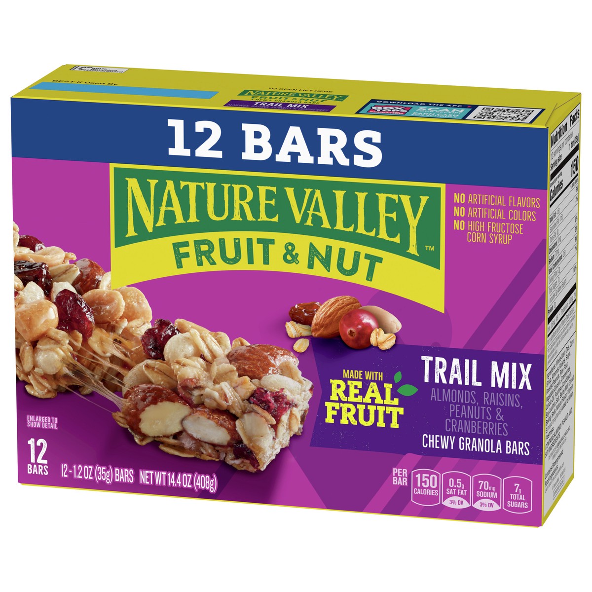 slide 9 of 13, Nature Valley Chewy Fruit and Nut Granola Bars, Trail Mix Snack Bars, 12 ct, 14.4 OZ, 12 ct