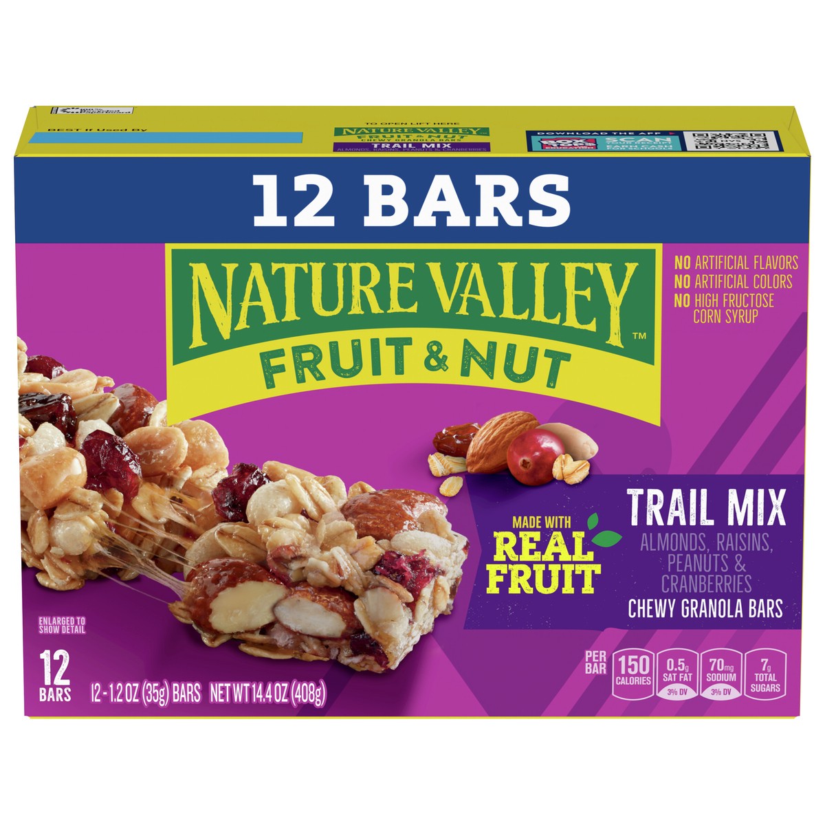 slide 8 of 13, Nature Valley Chewy Fruit and Nut Granola Bars, Trail Mix Snack Bars, 12 ct, 14.4 OZ, 12 ct