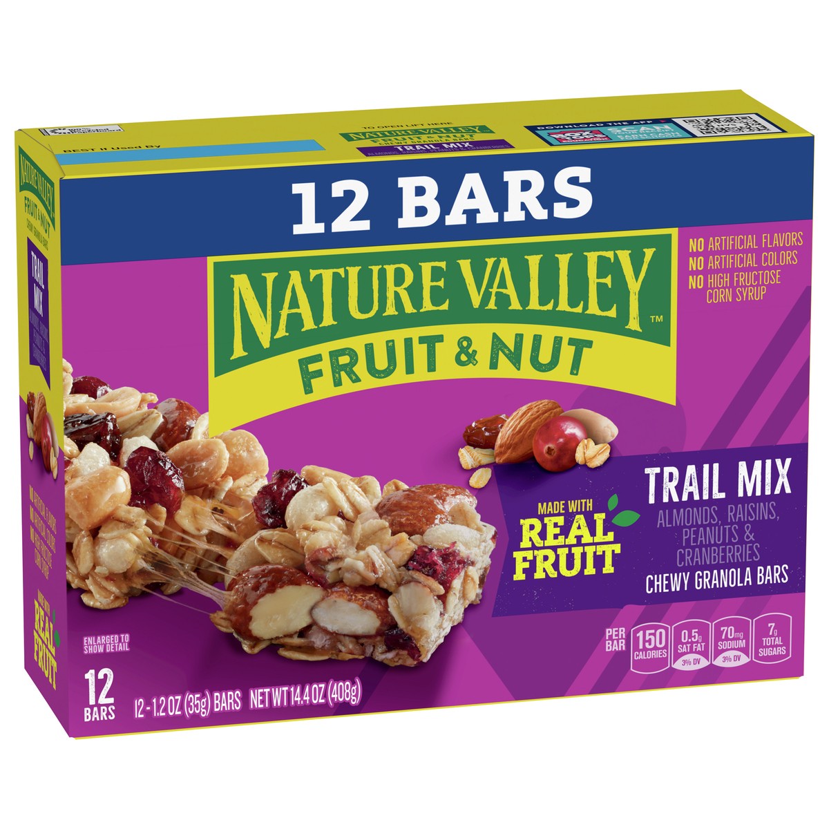 slide 12 of 13, Nature Valley Chewy Fruit and Nut Granola Bars, Trail Mix Snack Bars, 12 ct, 14.4 OZ, 12 ct