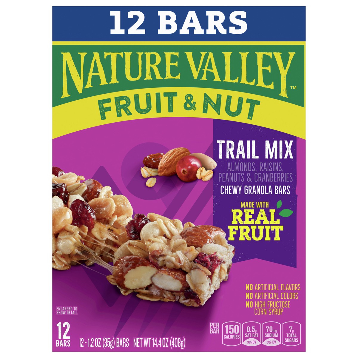 slide 1 of 13, Nature Valley Chewy Fruit and Nut Granola Bars, Trail Mix Snack Bars, 12 ct, 14.4 OZ, 12 ct