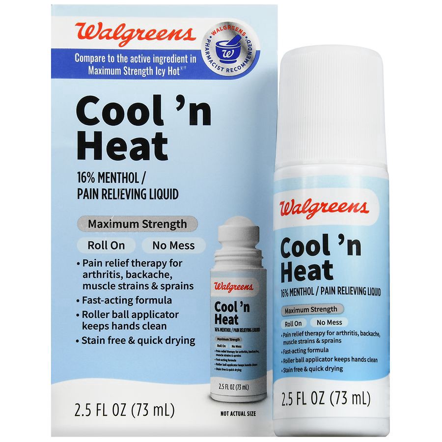 slide 1 of 5, Walgreens Cool N Heat Maximum Strength Roll On, 2.5 oz