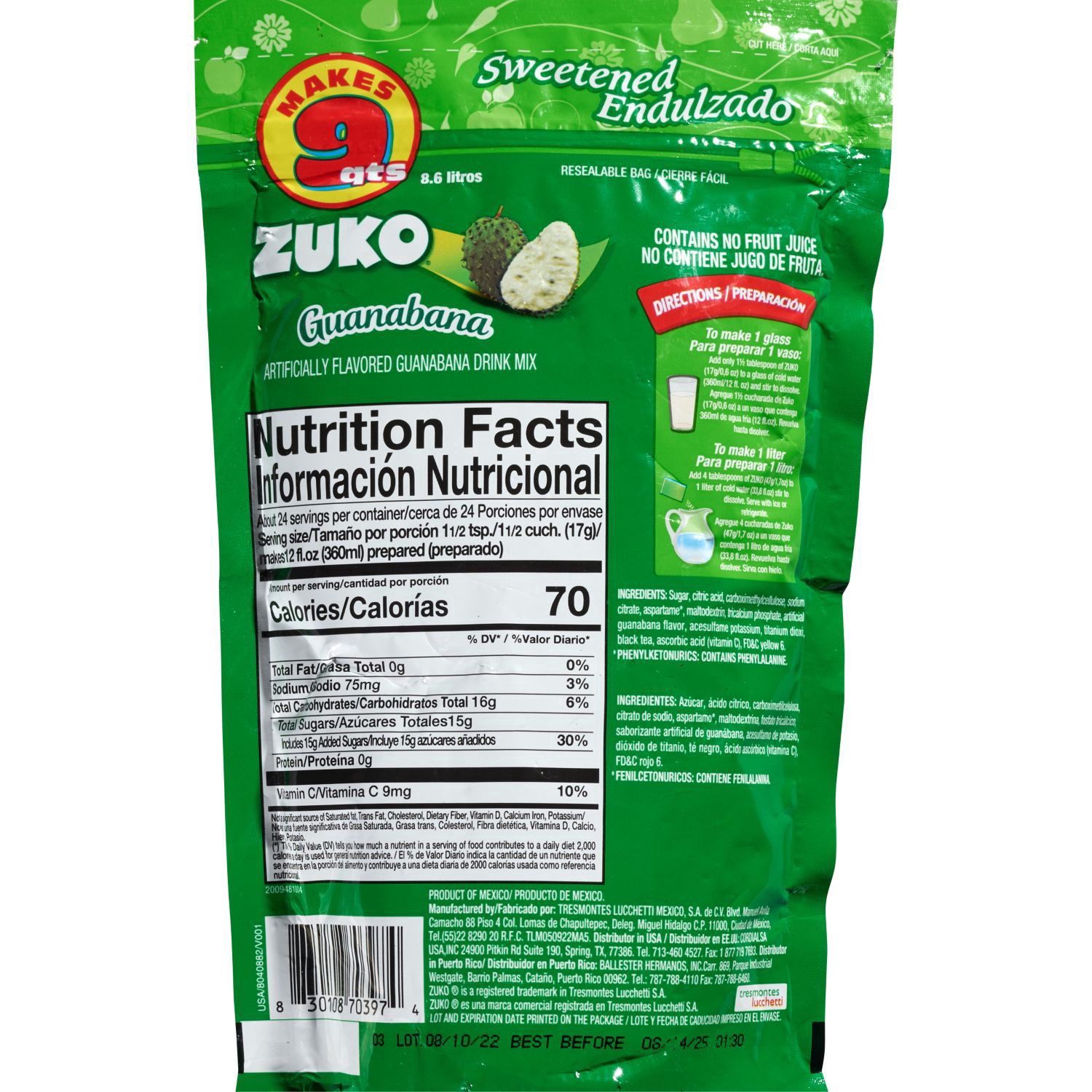 slide 4 of 4, Zuko Gunabana Family Pack Drink Mix - 14.1 oz, 14.1 oz