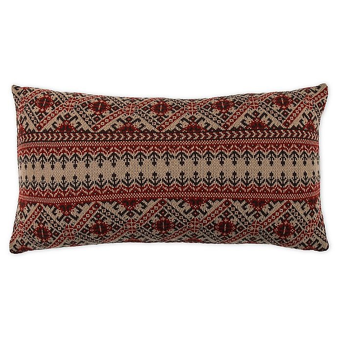 slide 1 of 1, HiEnd Accents Wilson Fair Isle Oblong Throw Pillow - Red, 1 ct