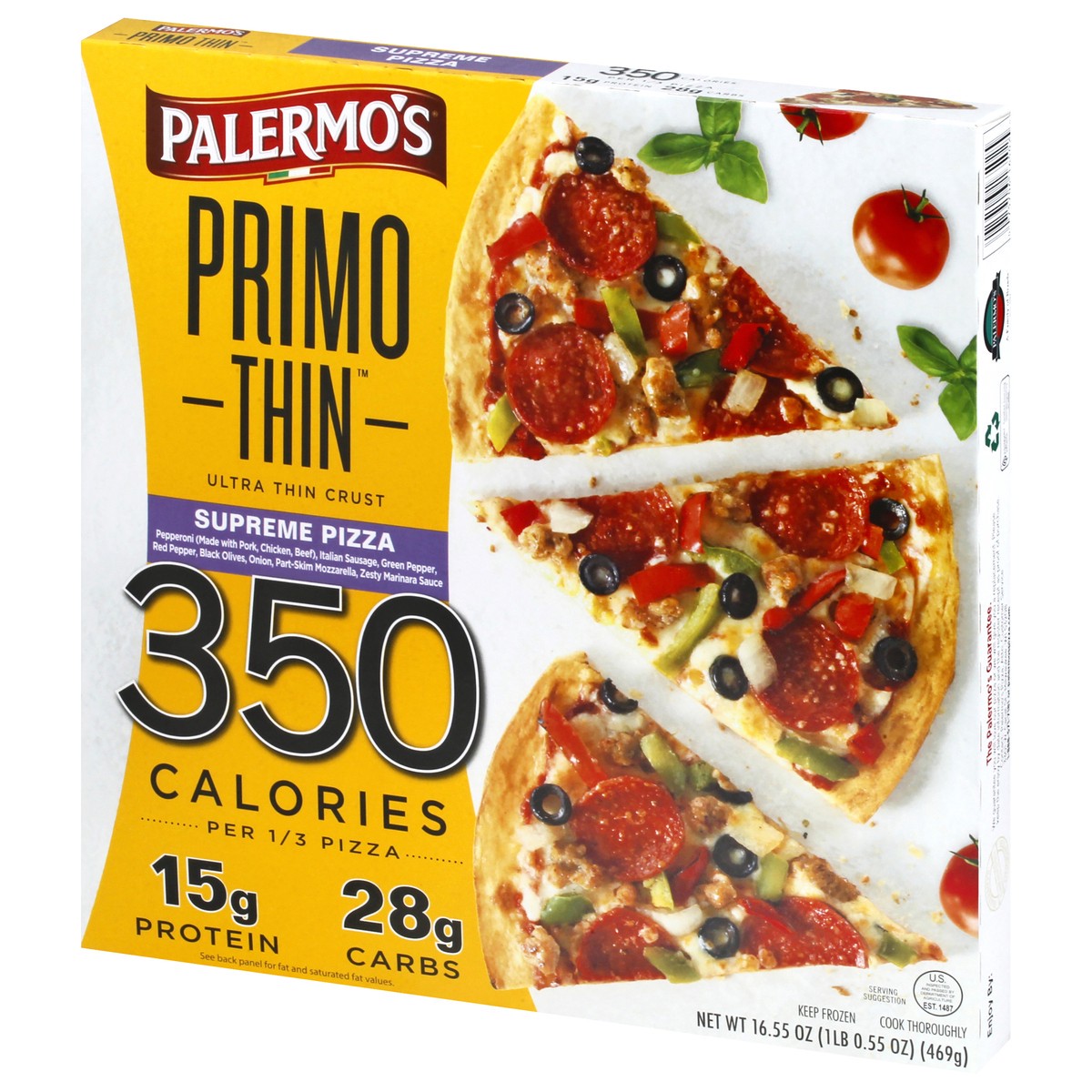 slide 3 of 9, Palermo's Primo Thin Ultra Thin Crust Supreme Pizza 16.55 oz, 16.55 oz