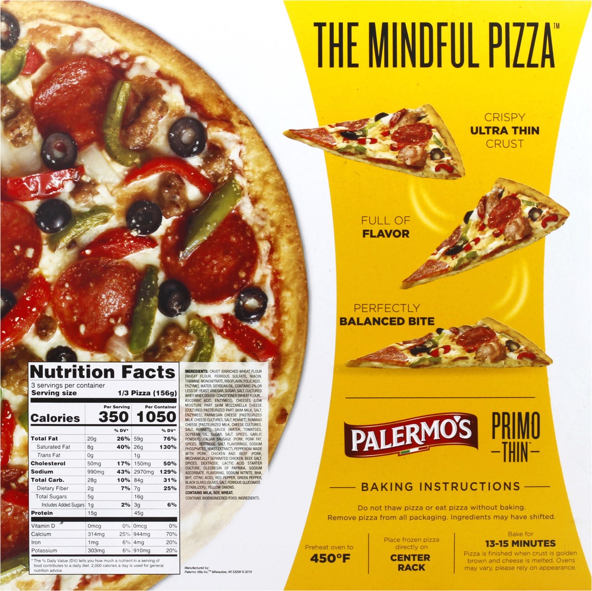 slide 6 of 9, Palermo's Primo Thin Ultra Thin Crust Supreme Pizza 16.55 oz, 16.55 oz