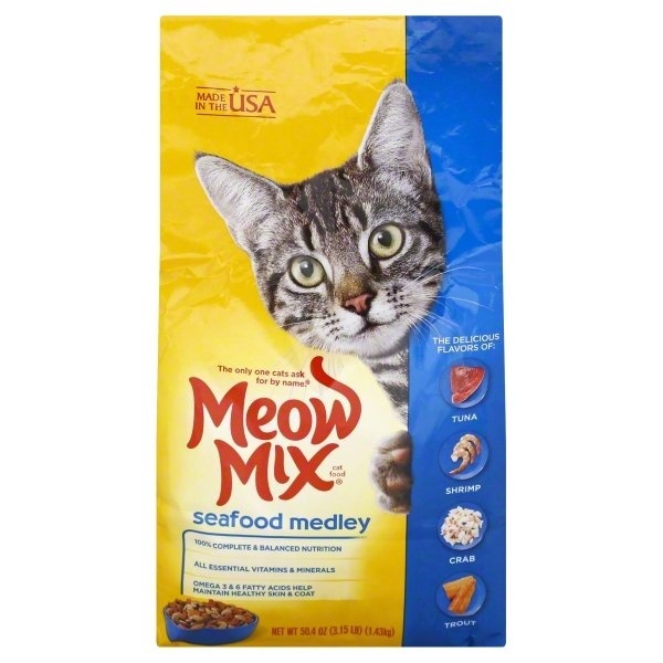 slide 1 of 1, Meow Mix Seafood Medley Dry Cat Food, 3.15 lb
