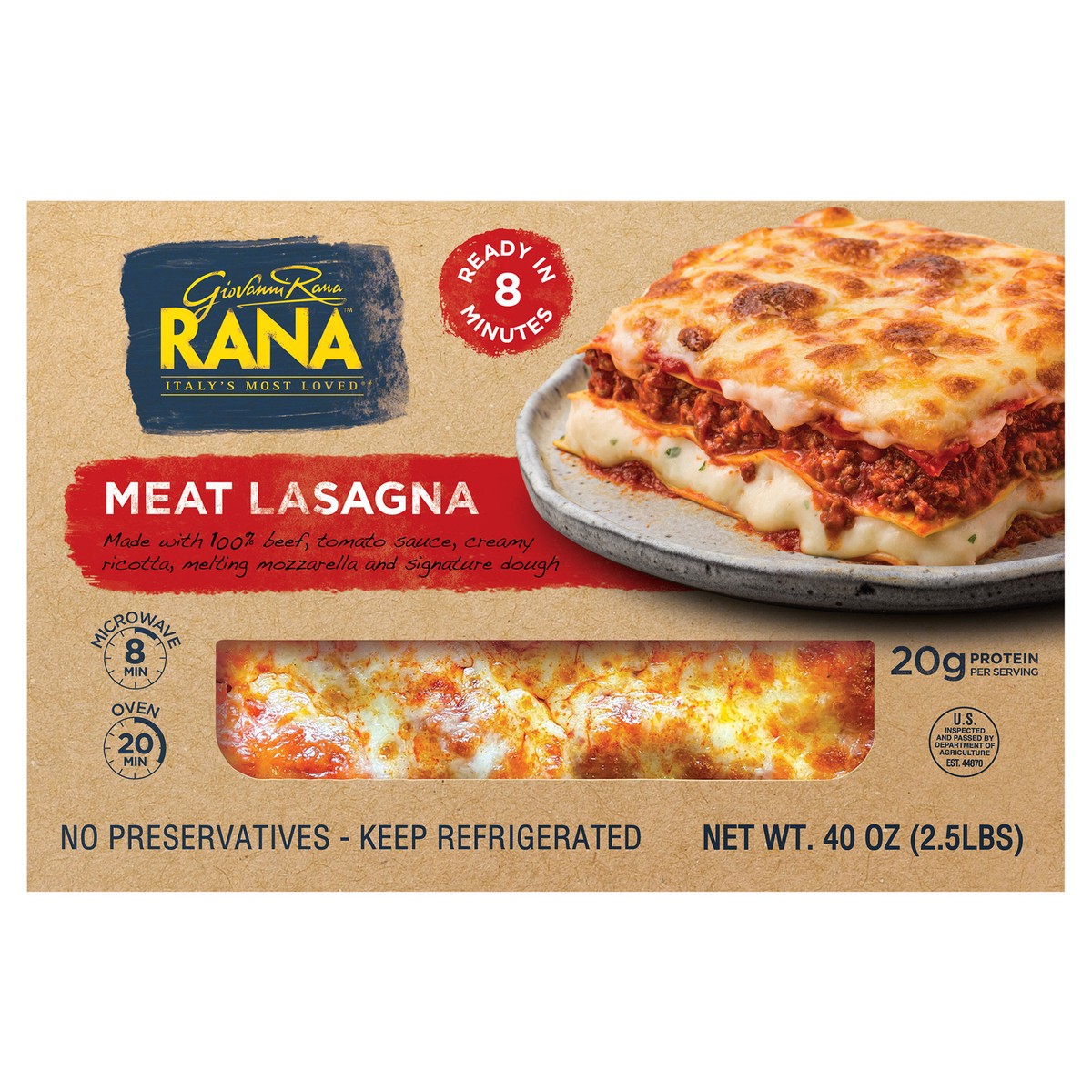 slide 6 of 8, Rana Meat Lasagna, 40 oz