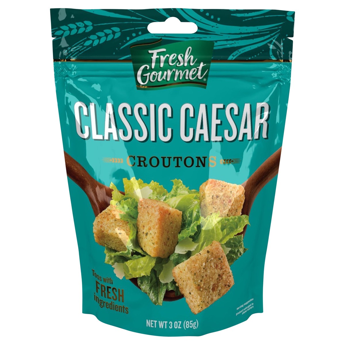 slide 6 of 7, Fresh Gourmet 3oz HMS Classic Caesar Croutons, Bag, 3 oz