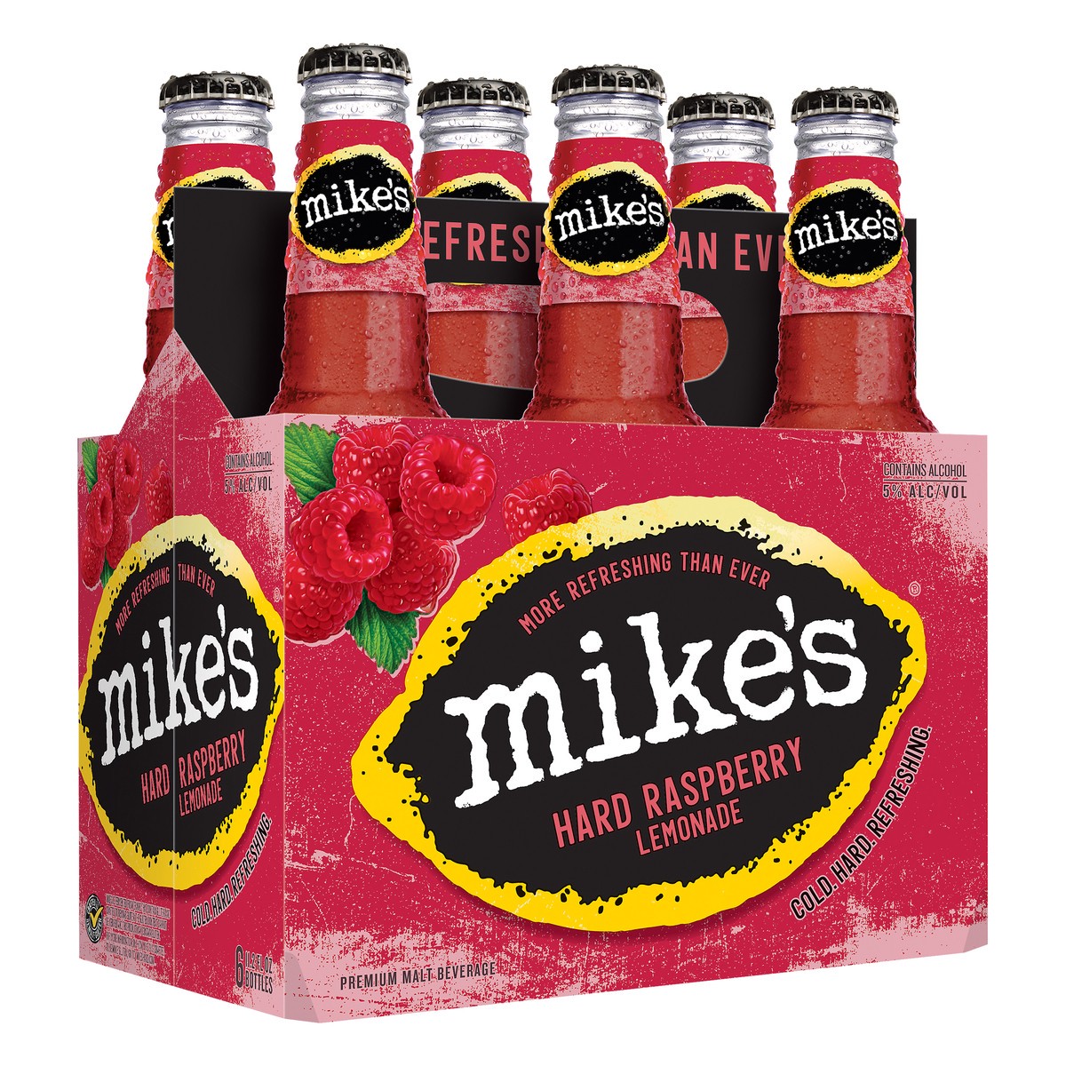 slide 2 of 5, Mike's Premium Malt Beverage Hard Raspberry Lemonade Beer 6 ea, 6 ct