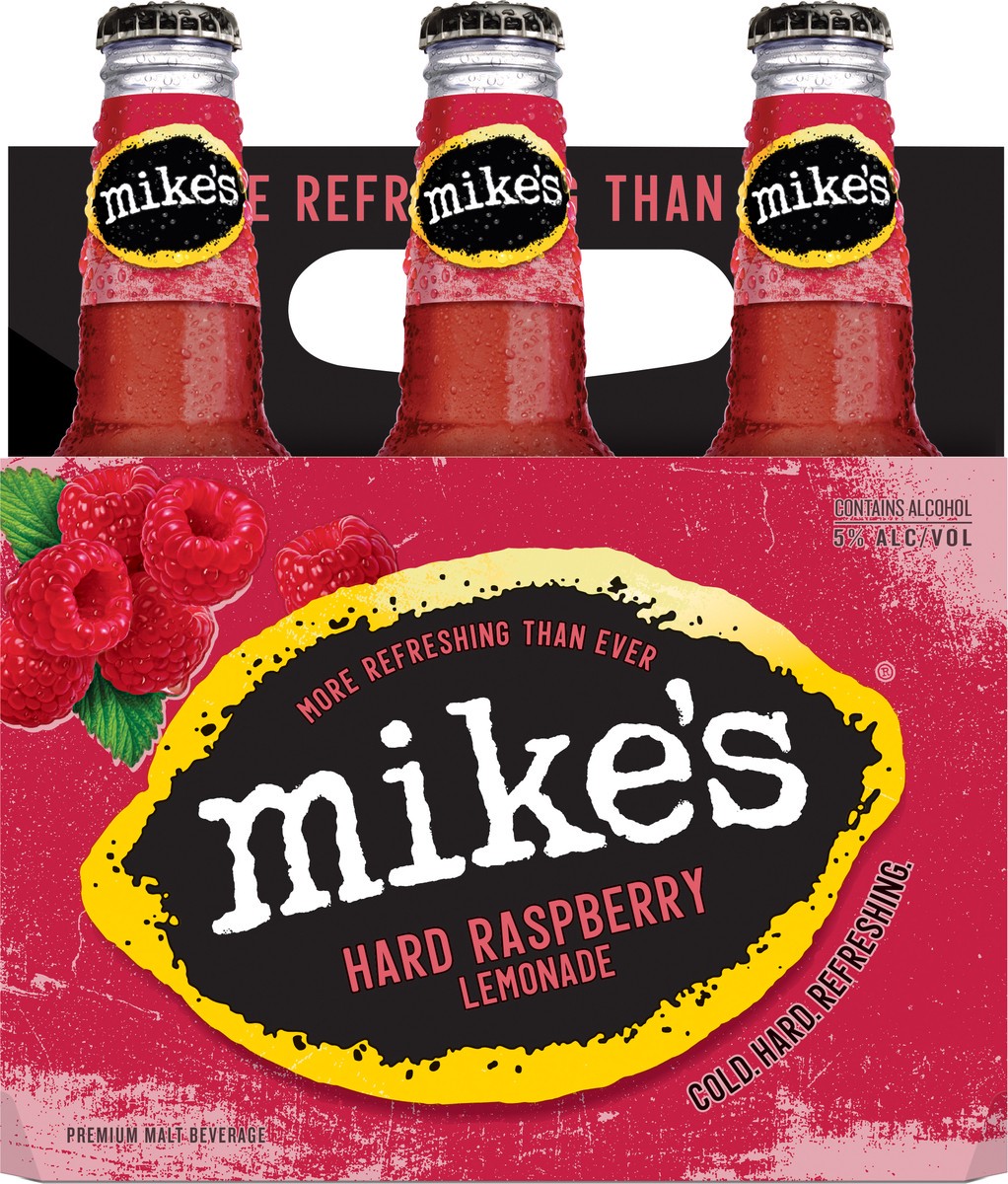 slide 1 of 5, Mike's Premium Malt Beverage Hard Raspberry Lemonade Beer 6 ea, 6 ct