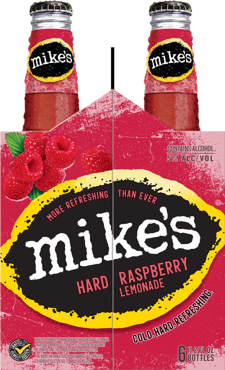 slide 4 of 5, Mike's Premium Malt Beverage Hard Raspberry Lemonade Beer 6 ea, 6 ct