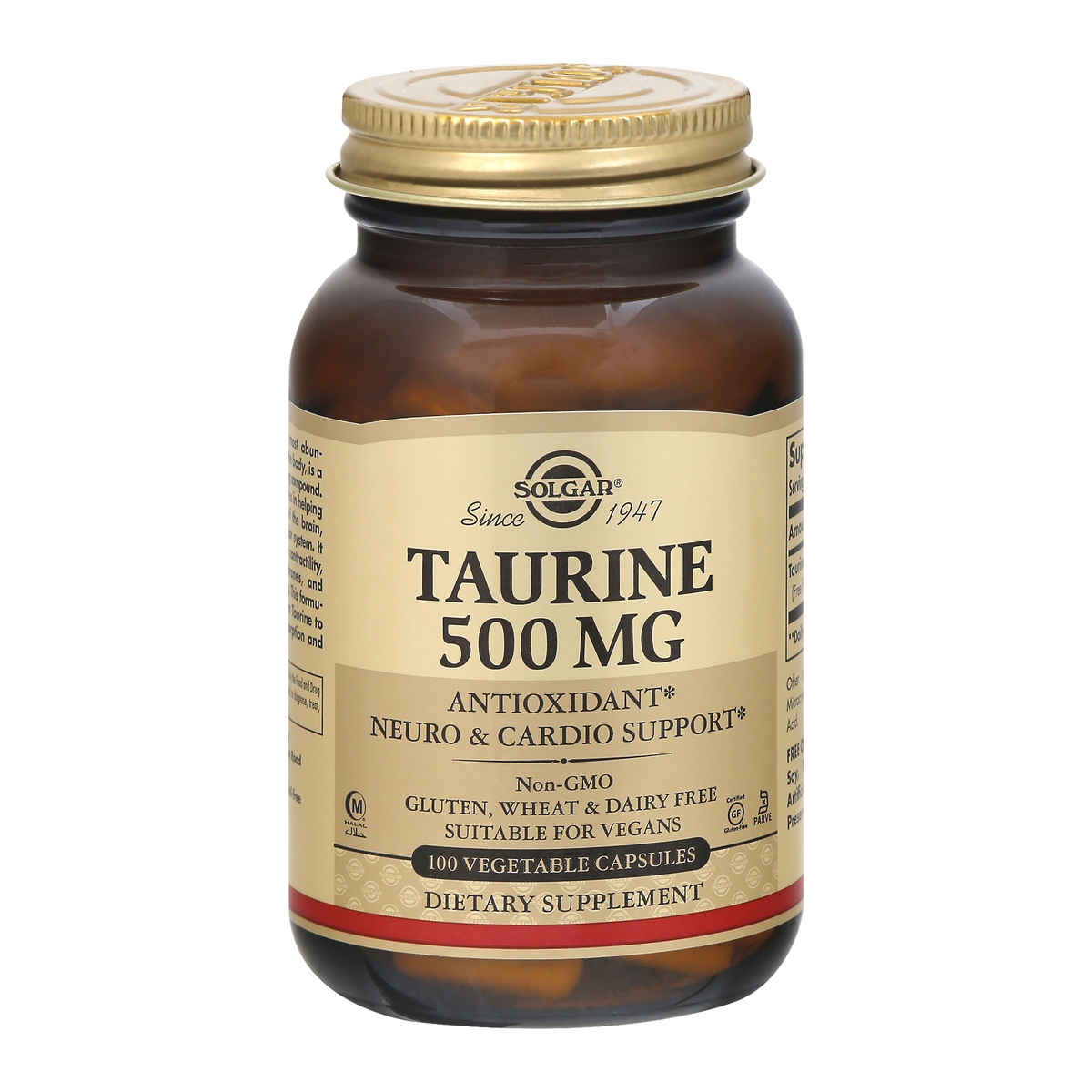 slide 1 of 7, Solgar Taurine, 100 ct; 500 mg