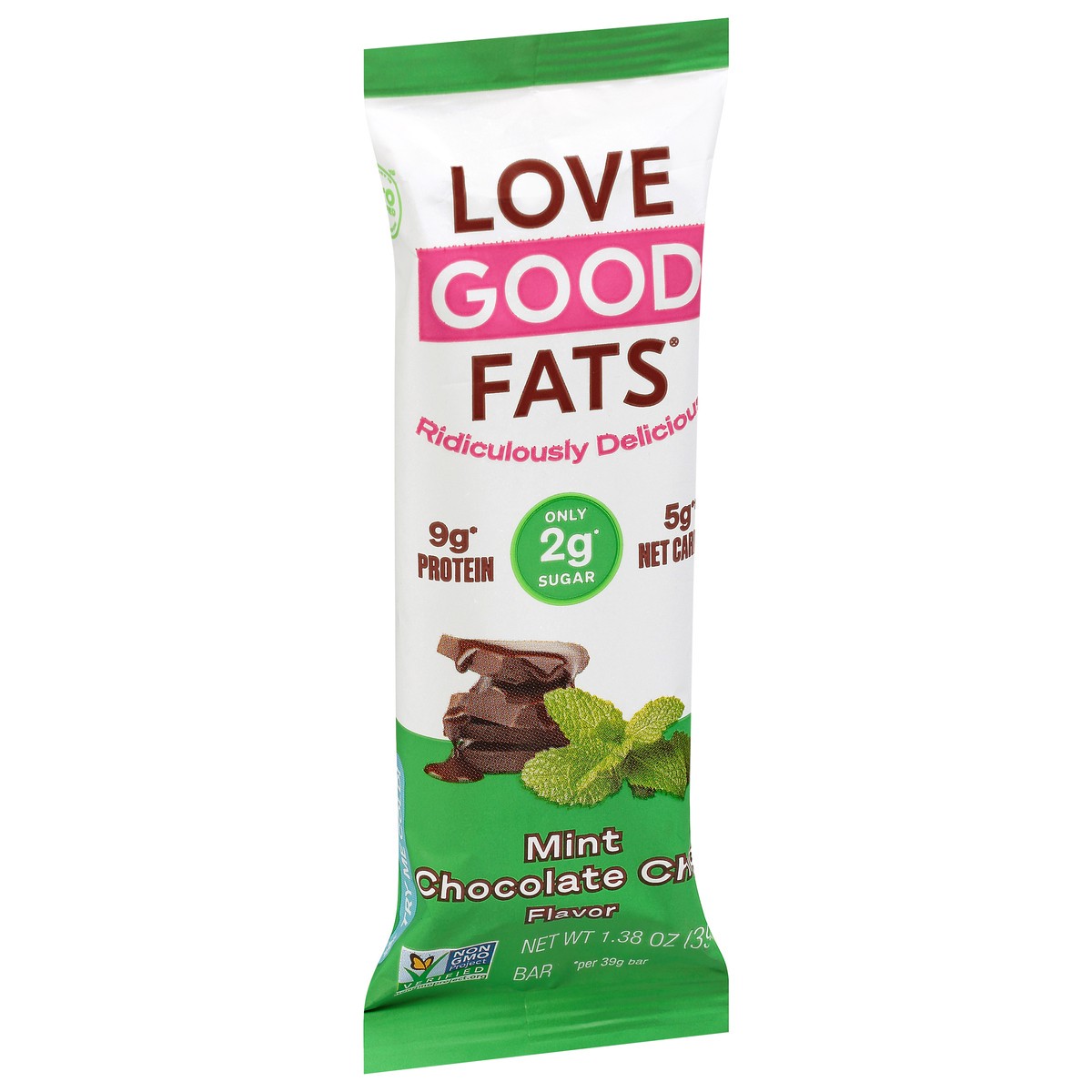 slide 6 of 9, Love Good Fats Bar Mint Choc Chip, 1.38 oz