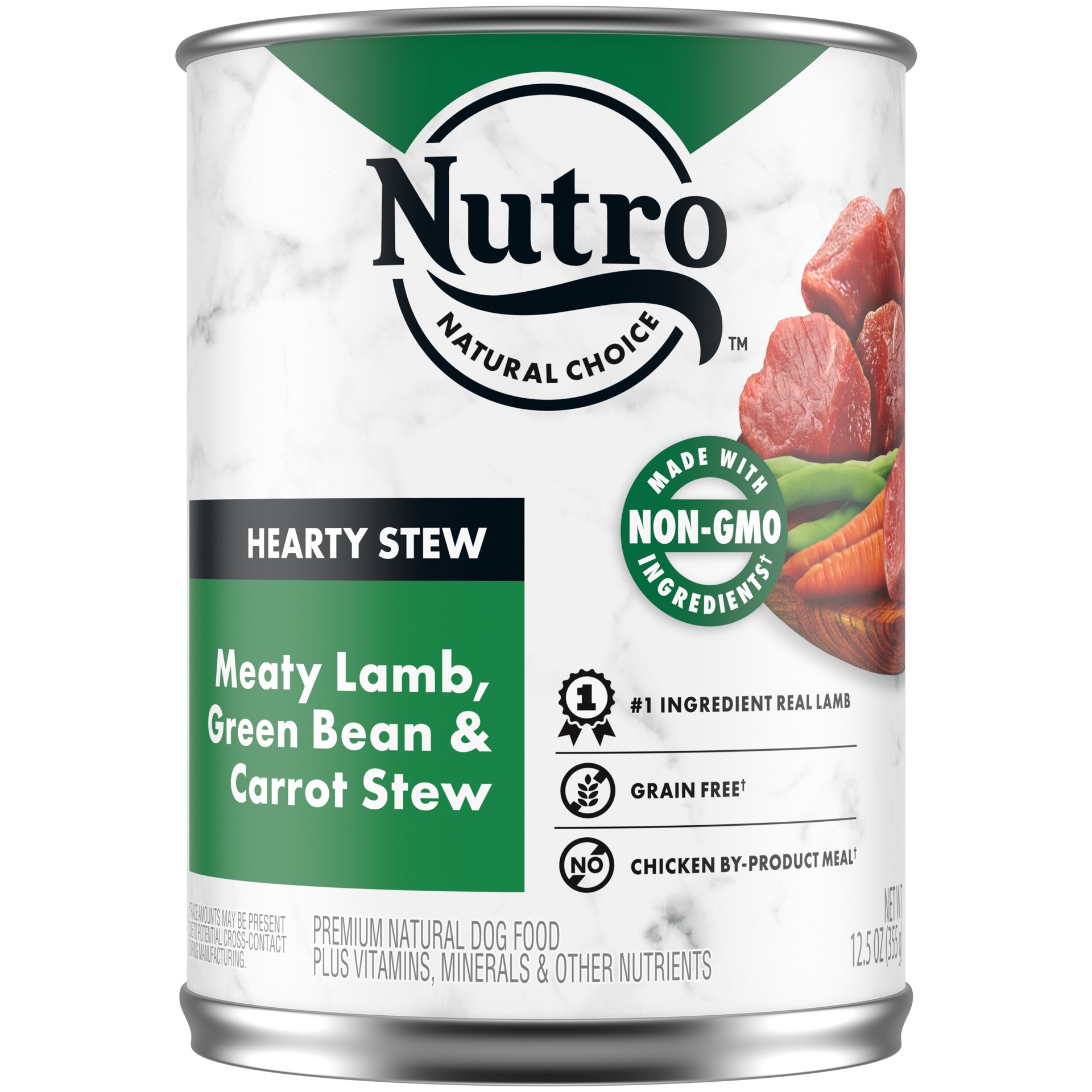 slide 1 of 3, Nutro Hearty Stew Adult Natural Wet Dog Food Cuts In Gravy Meaty Lamb, Green Bean & Carrot Stew, (12) 12.5 Oz. Cans, 12.5 oz