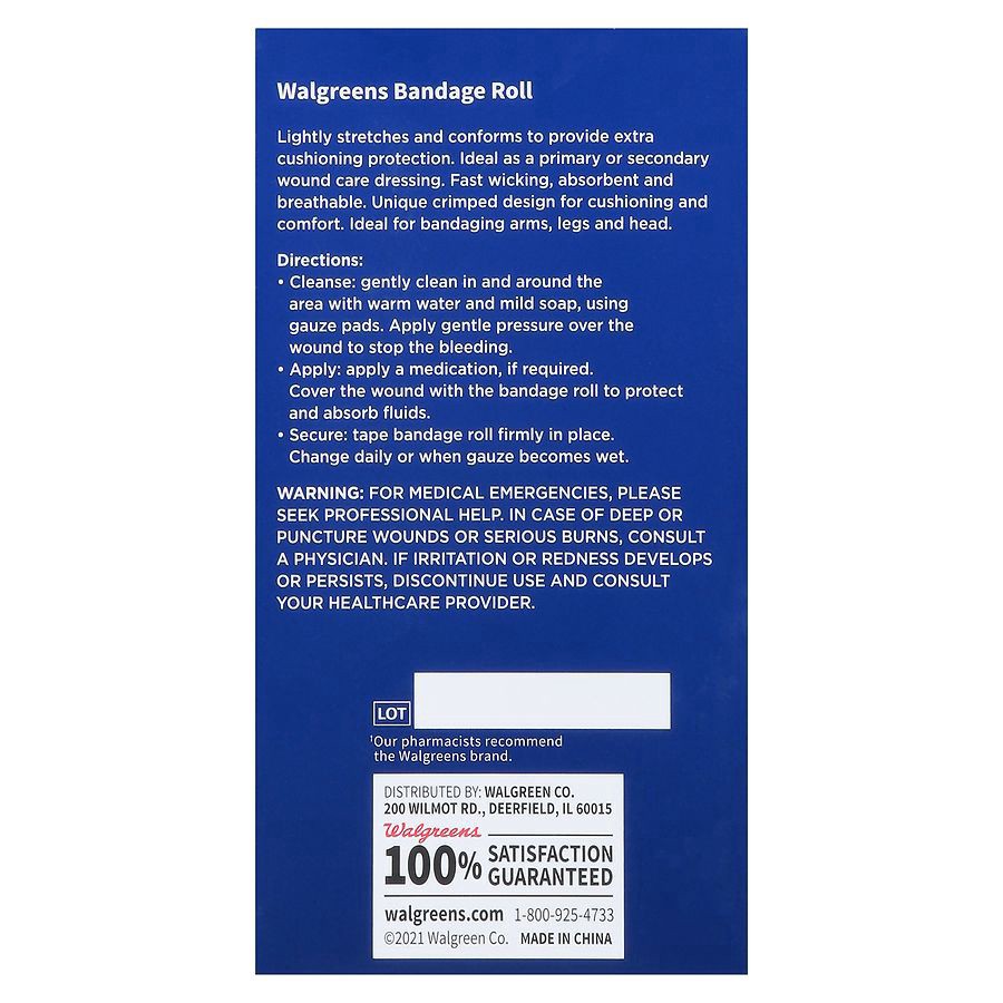 slide 4 of 5, Walgreens Bandage Roll, 4.5 in x 4 yd