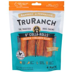 TruRanch 6 Inch Colla-Rolls Chicken + Collagen Recipe Dog Chews 4 ea
