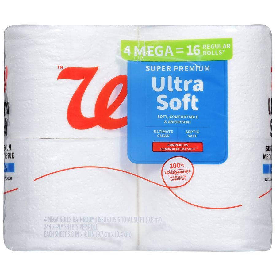 slide 1 of 2, Walgreens Super Premium Ultra Soft Bath Tissue 4 Rolls, 4 ct