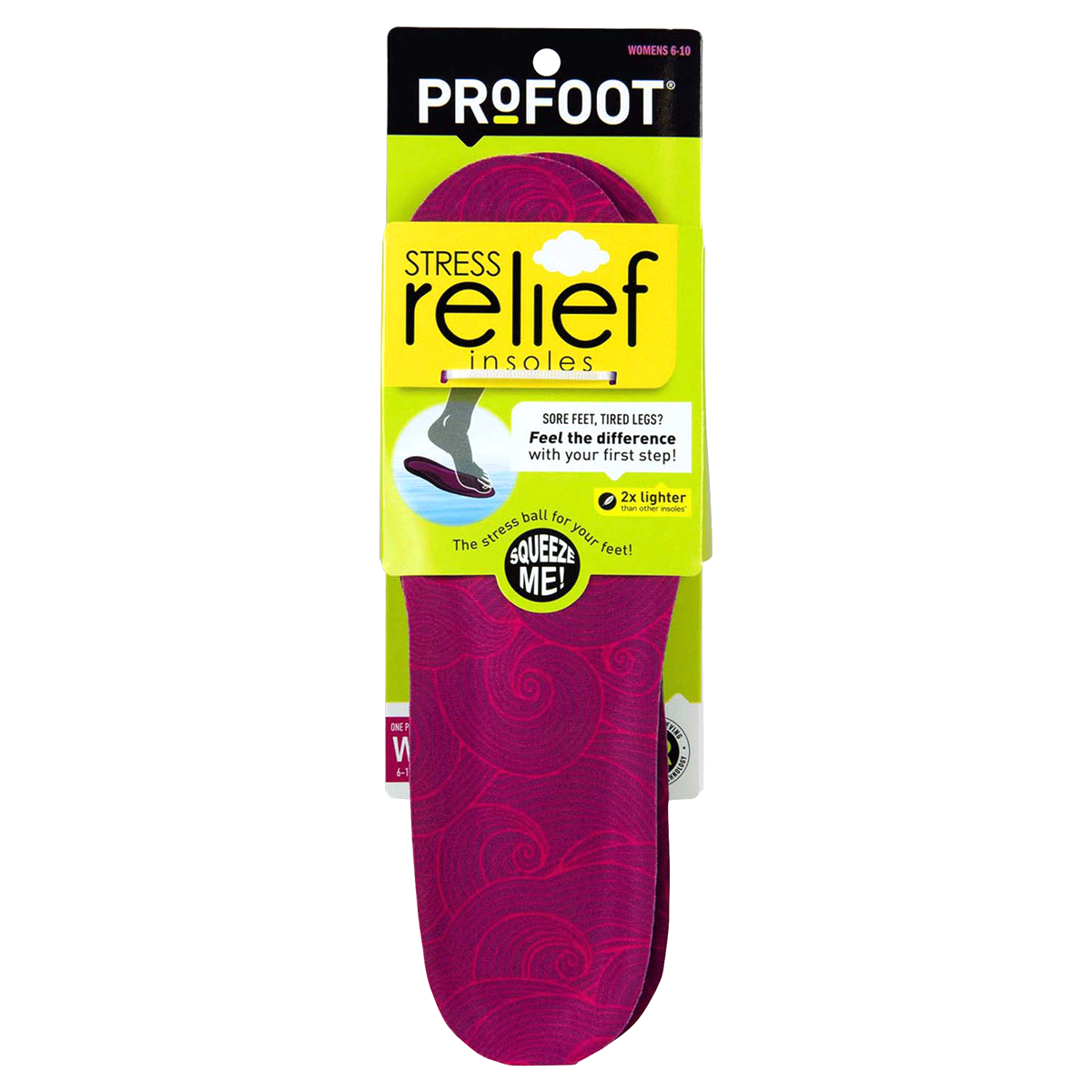 slide 1 of 8, PROFOOT Stress Relief Insole Women's Sizes 6-10, 1 ct