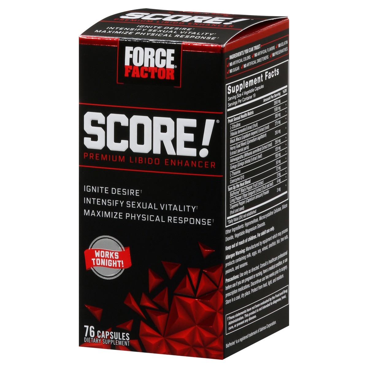 slide 8 of 13, Force Factor Score! Premium Libido Enhancer 76 Capsules, 76 ct