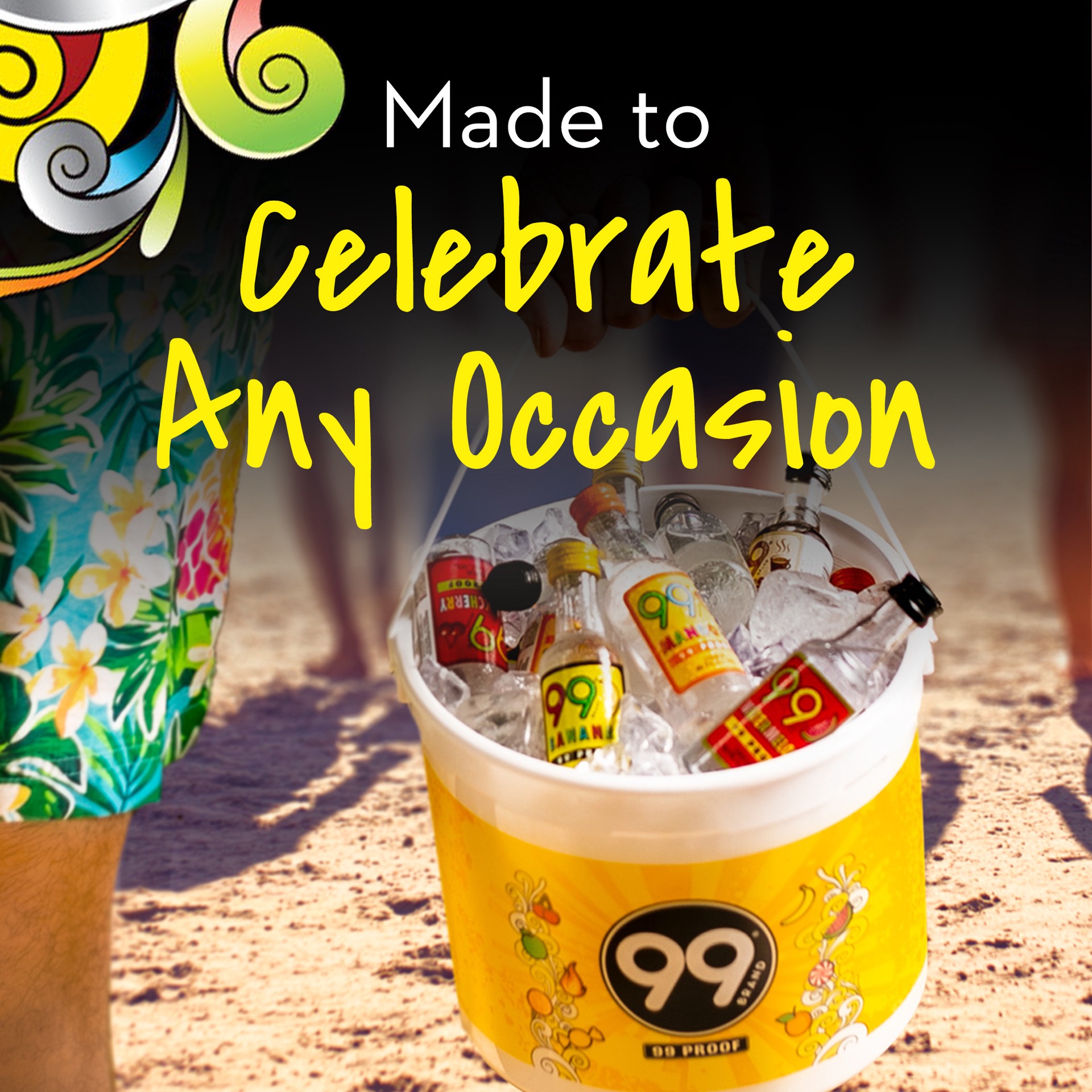 slide 5 of 5, 99 Brand Fruit Flavor Party Bucket, 50 ml, 20 ct