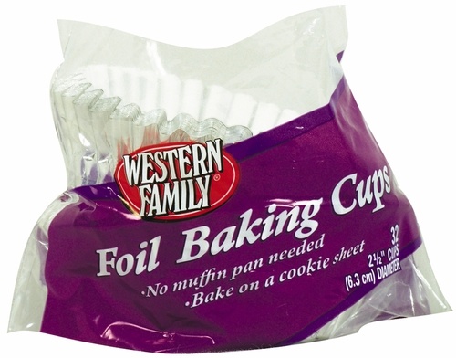 slide 1 of 1, Western Family Foil Baking Cups, 32 ct