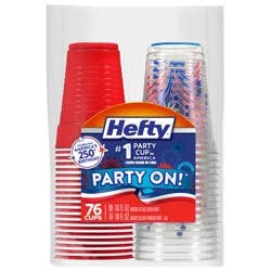 Hefty Party On! Variety Pack Disposable Cups with Print - Red/White/Blue - 16 fl oz/76ct