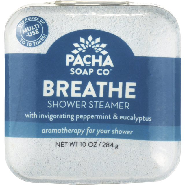 slide 1 of 1, Pacha Soap Co. Shower Steamer, Breathe, Peppermint & Eucalyptus, 10 oz