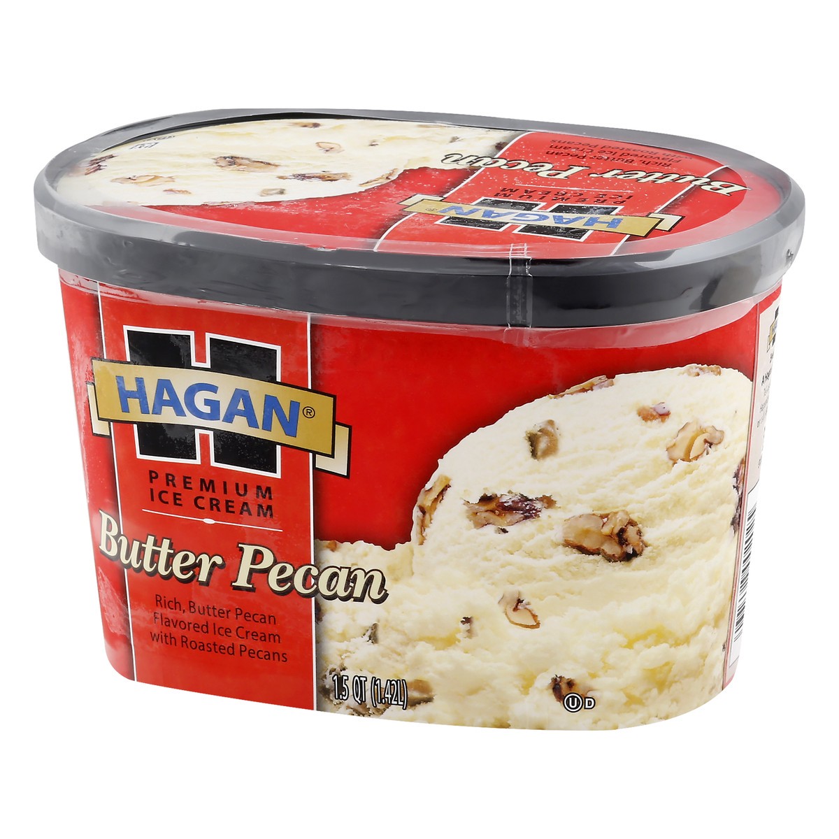 slide 7 of 10, Hagan Butter Pecan Premium Ice Cream, 1.5 Quarts, 1.5 qt