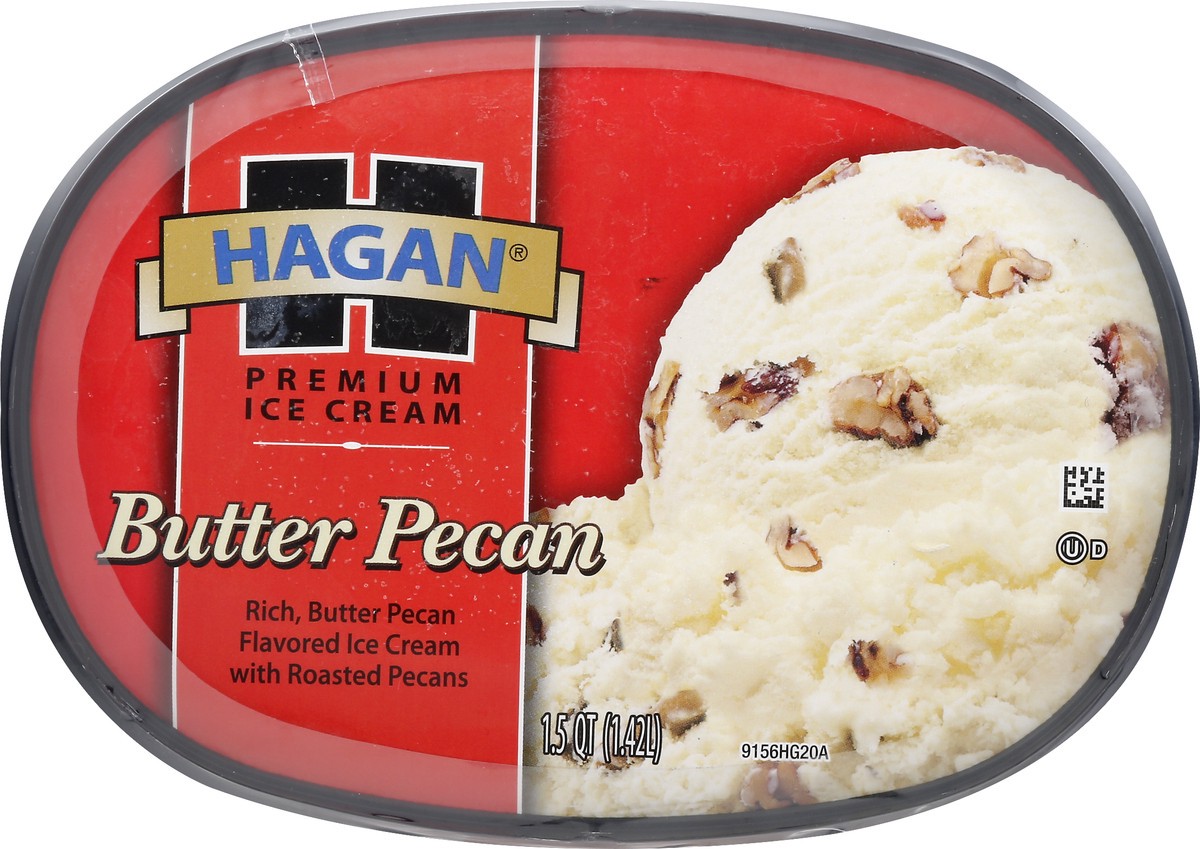 slide 3 of 10, Hagan Butter Pecan Premium Ice Cream, 1.5 Quarts, 1.5 qt