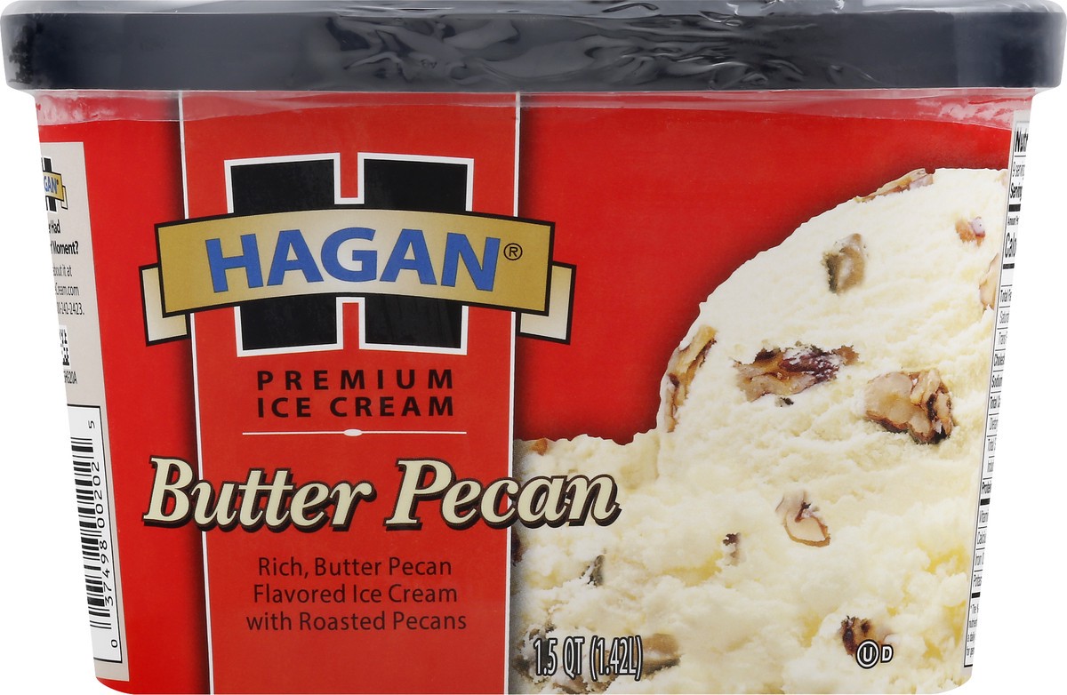 slide 2 of 10, Hagan Butter Pecan Premium Ice Cream, 1.5 Quarts, 1.5 qt
