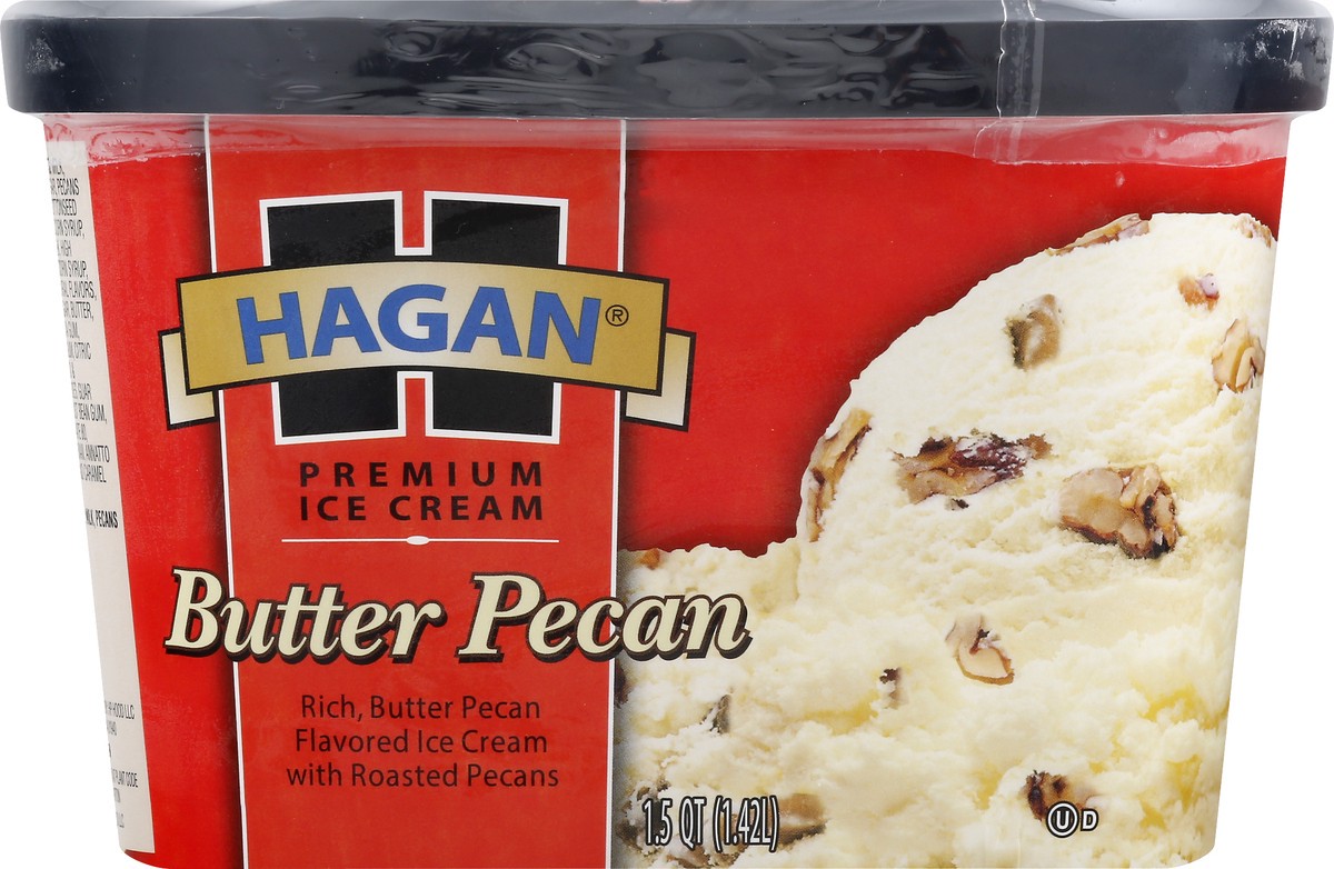 slide 10 of 10, Hagan Butter Pecan Premium Ice Cream, 1.5 Quarts, 1.5 qt